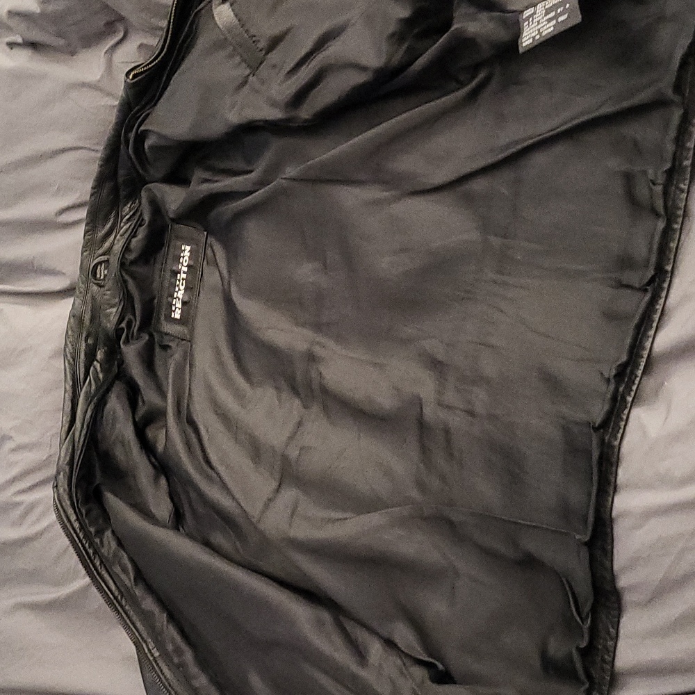 Kenneth Cole Xl Black Leather Jacket - Picture 14 of 14
